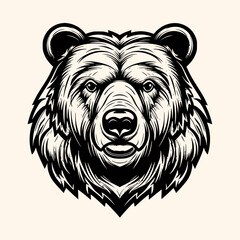 Bear vector for logo or icon, drawing Elegant minimalist style,abstract style Illustration