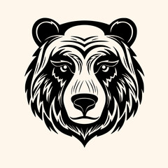 Bear vector for logo or icon, drawing Elegant minimalist style,abstract style Illustration