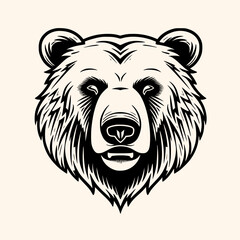 Bear vector for logo or icon, drawing Elegant minimalist style,abstract style Illustration