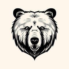 Bear vector for logo or icon, drawing Elegant minimalist style,abstract style Illustration