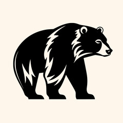 Bear vector for logo or icon, drawing Elegant minimalist style,abstract style Illustration