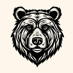 Bear vector for logo or icon, drawing Elegant minimalist style,abstract style Illustration