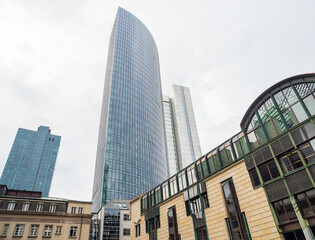Fototapeta na wymiar The modern architecture in city Frankfurt, Germany