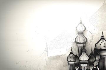 Artistic illustration of month Ramadan and Eid al Fitr Generative AI