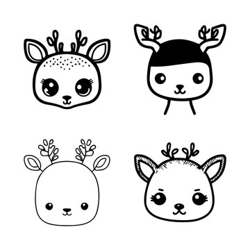 Bring the forest to your project with our cute anime deer head collection! Each one hand-drawn with love, these illustrations are sure to add a touch of woodland charm