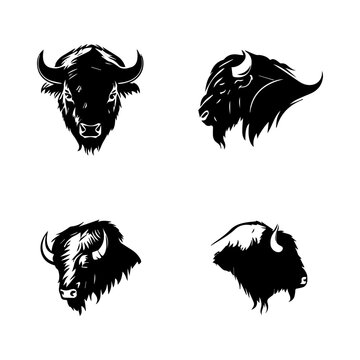 Make a bold statement with our buffalo head logo collection! Hand-drawn with intricate details, these illustrations are sure to add a touch of power and strength to your project