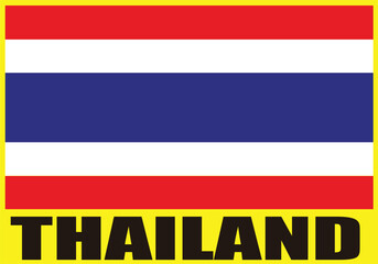 Obraz premium Thailand flag Isolated on yellow background 