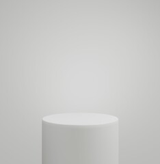 Empty white podium.3D display podium on white background.Stand Minimal mockup for presentation.Abstract white background concept.Geometric platform show cosmetic product.Stage showcase.3D rendering