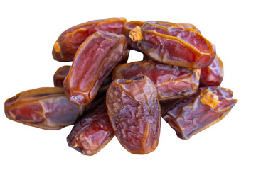 Date fruits on a transparent background. Traditional Ramadan food. Png.
