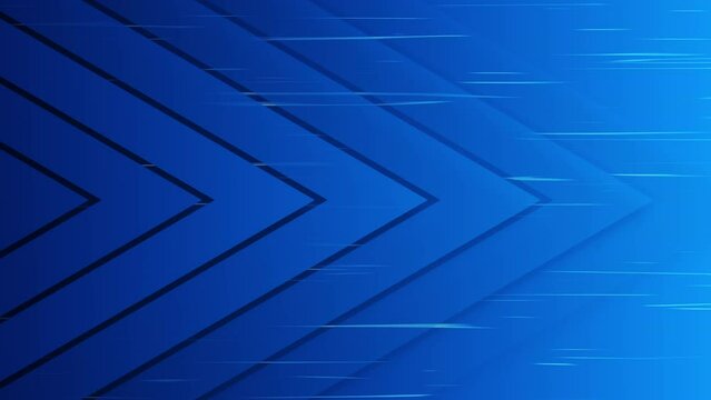 Futuristic light blue gradient abstract technology background. Right arrows motion graphics backdrop. Seamless loop animation