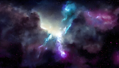 Fototapeta na wymiar Space background.Galaxy and nebulae