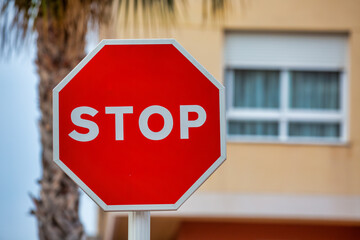 Stop Traffic Sign on Street