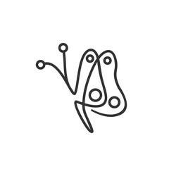 simple one line butterfly logo vector design, modern continuous line insect animal logo pictogram design