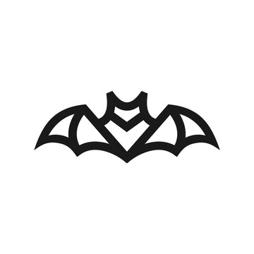 Bat line icon logo vector design, modern animal logo pictogram design
