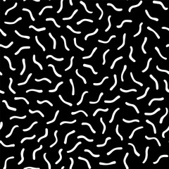 Repeating abstract background with chaotic random waves. Worms, lines, curves, texture . Trendy hipster print. Seamless pattern.