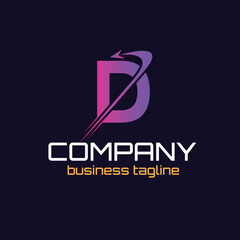transportation and traveling agency vector logo design with letter D, logo that usable for ticketing. transportation. vacation agency