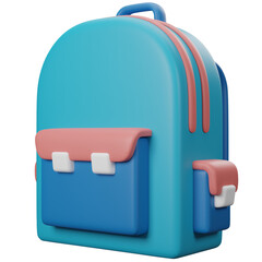 backpack 3D isolated icon with transparent background
