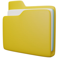 folder 3D isolated icon with transparent background