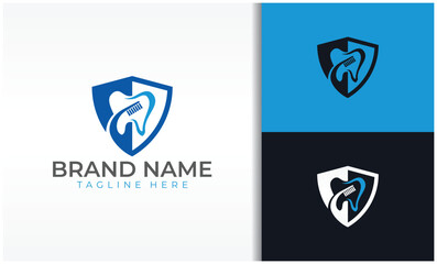 Dental logo with shield concept