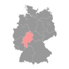 Hessen state map. Vector illustration.