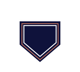 Baseball Home Plate Vector Icon. Crossed Bats. Vector Template Design. Silhouette. Playing. Home base. Sport.