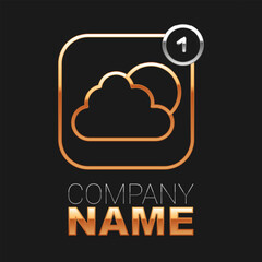 Line Weather forecast app icon isolated on black background. Colorful outline concept. Vector