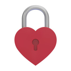 3D red Padlock icons isolated on white background. Minimal lock icon. 3d vector illustration.