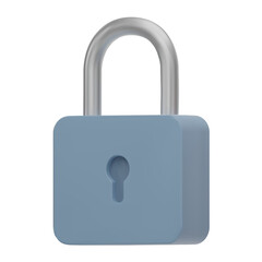 3D blue Padlock icons isolated on white background. Minimal lock icon. 3d vector illustration.
