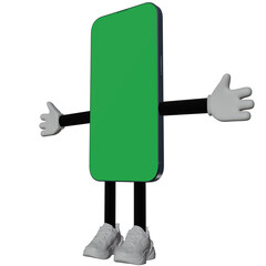 3d person with shovel handphone 