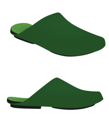 Green man sandal. vector illustration