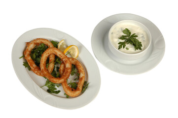 fried fish isolated on white