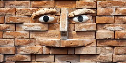 Brick face with a pleasant expression