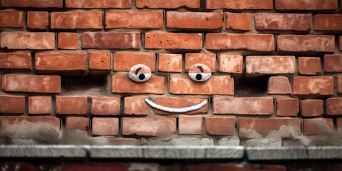 Brick face with a pleasant expression