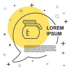 Black line Coffee pot icon isolated on white background. Random dynamic shapes. Vector