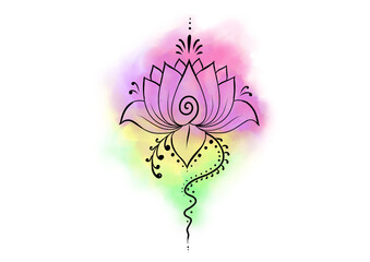 Lotus line drawing