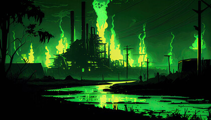 Toxic wastland chimical industry - By Generative AI