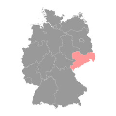 Saxony state map. Vector illustration.