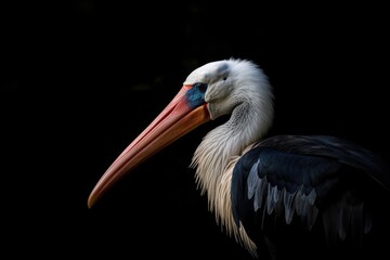 Obraz premium Picture of an Abdim's Stork in profile (Ciconia Abdimii). Generative AI