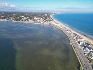 Aerial view of Sandbanks in Dorset, one of the richest strips of land in Europe