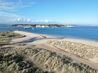 View from Studland towards Sandbanks in Dorset on a sunny day