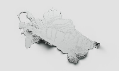 3D rendering of the Turkmenistan map isolated on a white background