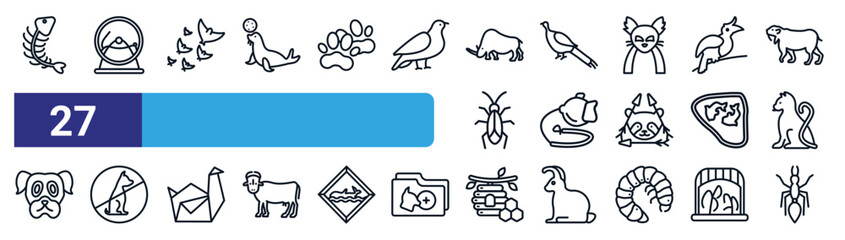 set of 27 thin line icons such as , vector icons for mobile app, web