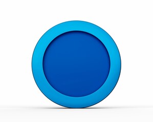 Illustration of a blue button isolated on white background