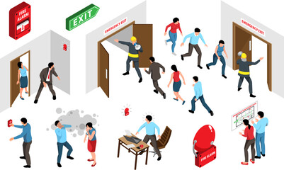 Isometric Evacuation Alarm Set