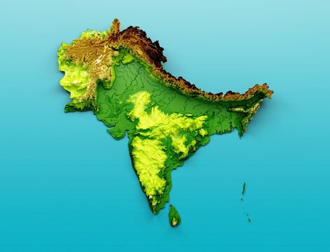 Subcontinent Map of India, Pakistan, Nepal, Bhutan, Bangladesh, Sri Lanka, and the Maldives