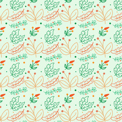 Beautiful romantic flower collection Seamless floral pattern background Vector Pattern Bright color Pattern suitable for posters, postcards, fabric or wrapping paper