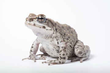 A white background with an Asian narrow mouthed toad. Generative AI