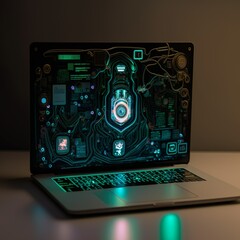 Laptop inside, Cyber Security