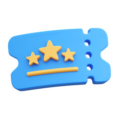 Movie Ticket 3D Illustration