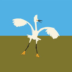 A flying black lips white bird-vector artwork.